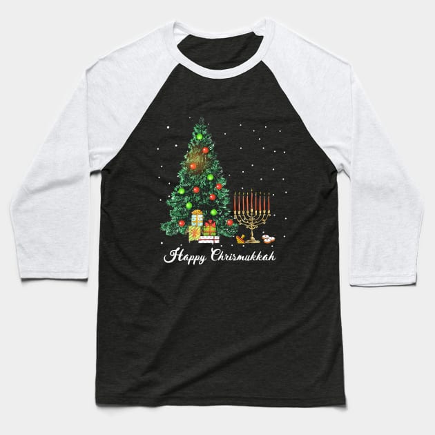 Happy Chrismukkah Funny Hanukkah and Christmas Baseball T-Shirt by TeeSky